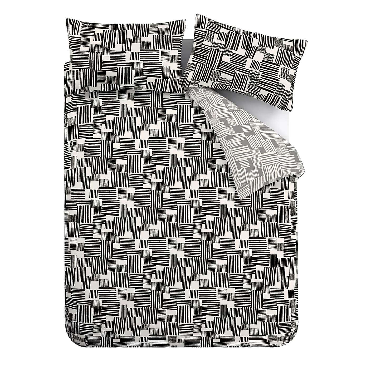 Catherine Lansfield Blocks Reversible Duvet Cover & Pillowcase Set