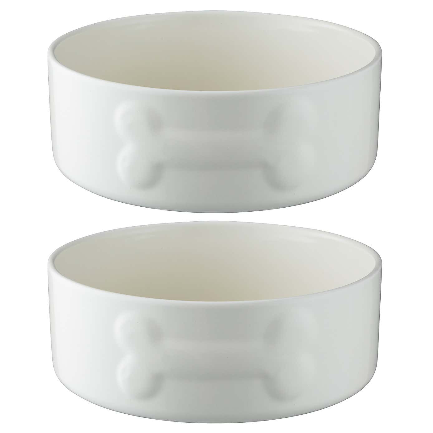 Mason Cash Set of 2 Bone Dog Bowls