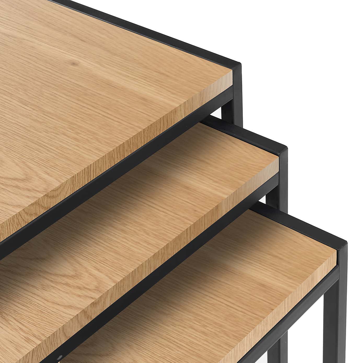 Tribeca Oak Nest of 3 Tables