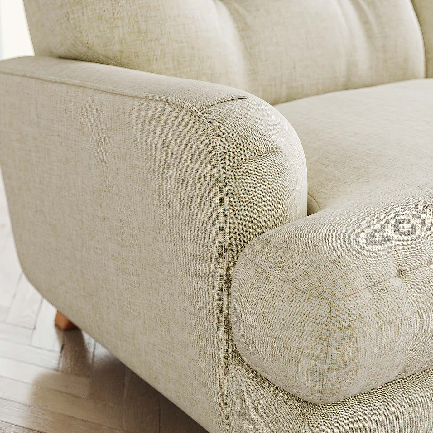 Martha Slub Faux Linen Full Corner Sofa