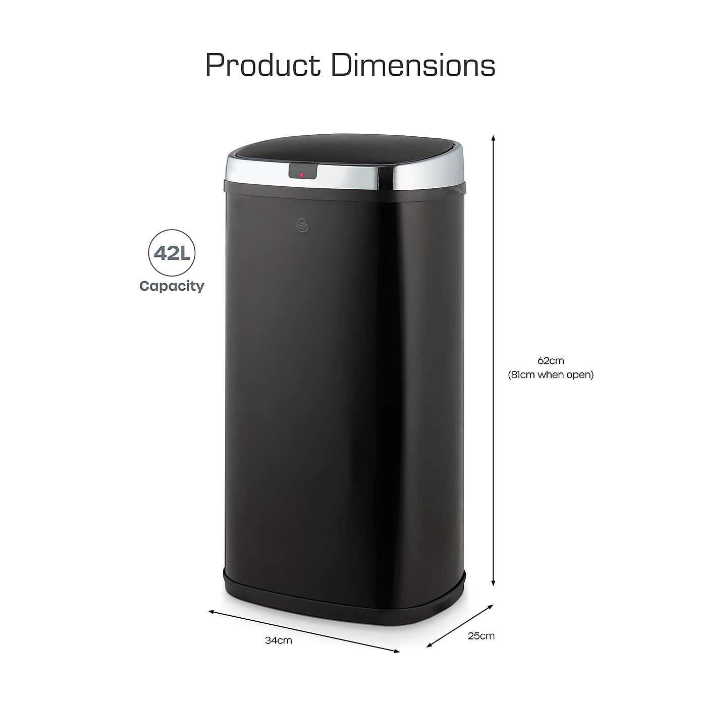Swan 42L Square Sensor Bin