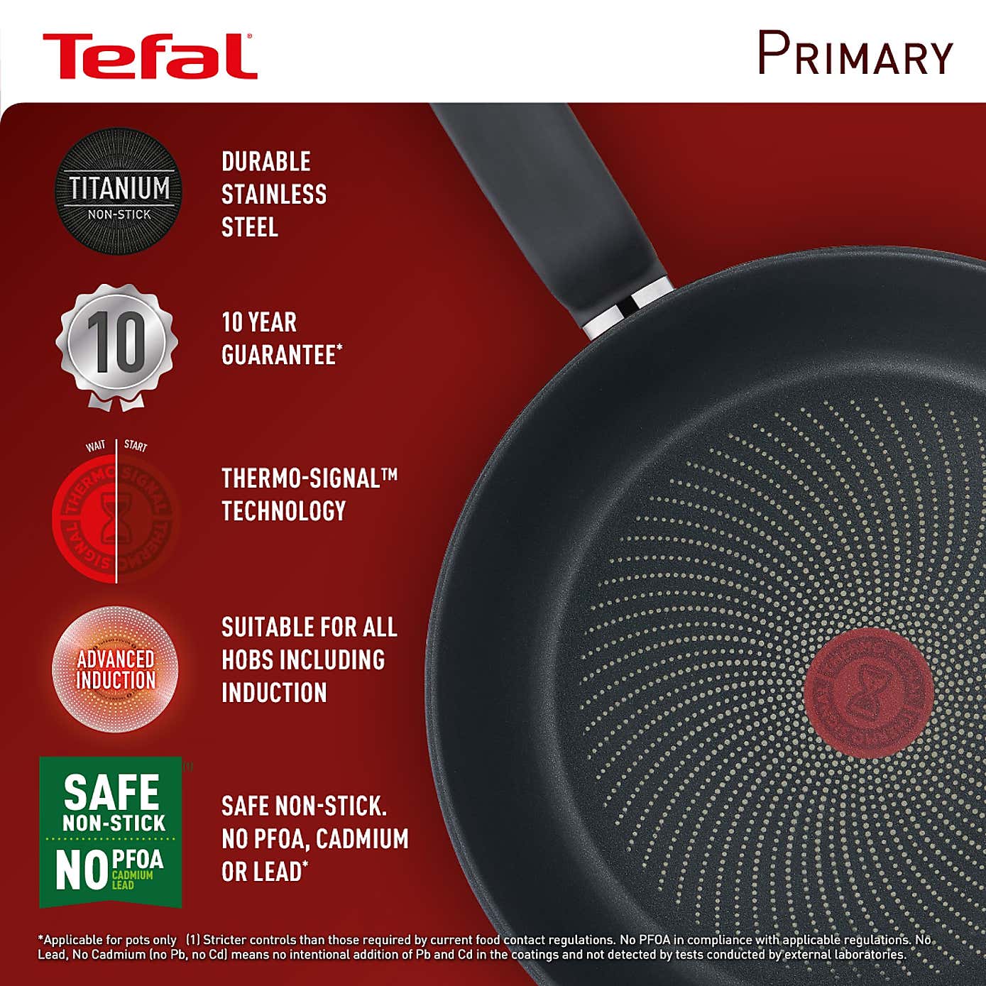 Tefal Primary Non-Stick Stainless Steel Wok, 28cm