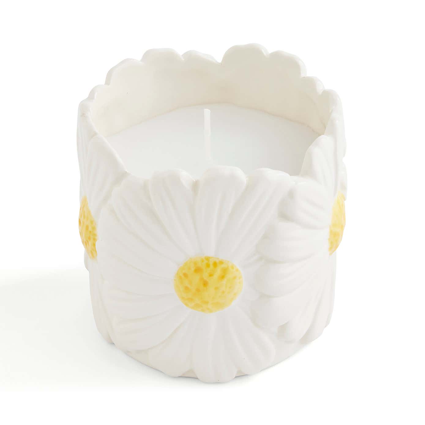 Daisy Floral Ceramic Candle
