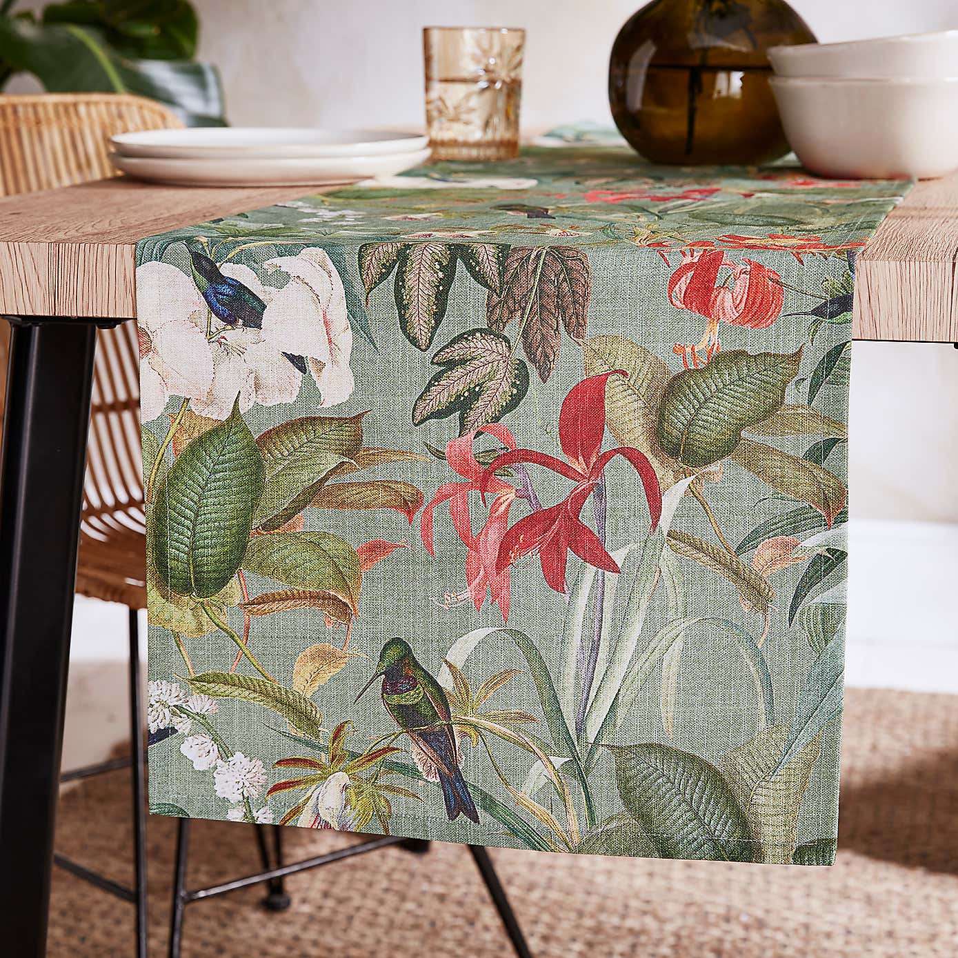 Botanical Bird Table Runner