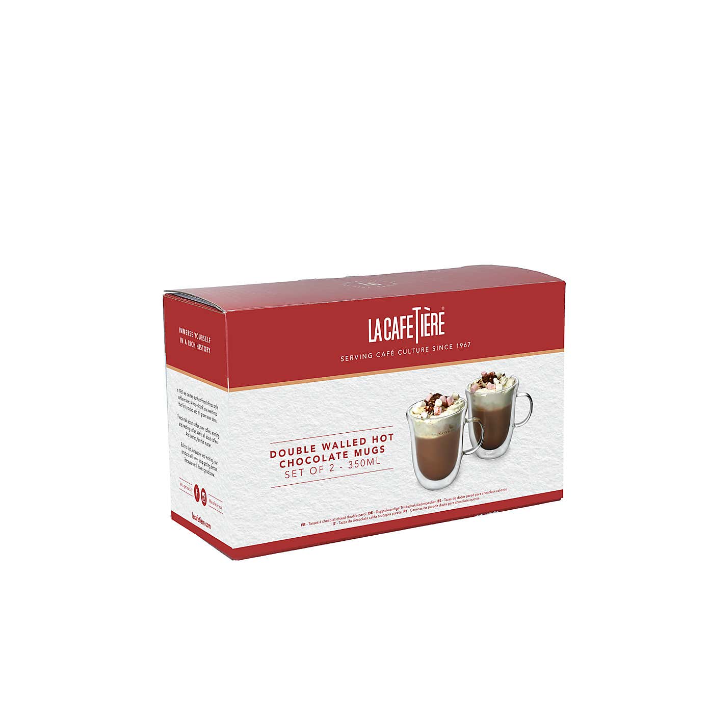 LA CAFETIERE Set 2 Hot Chocolate Mugs