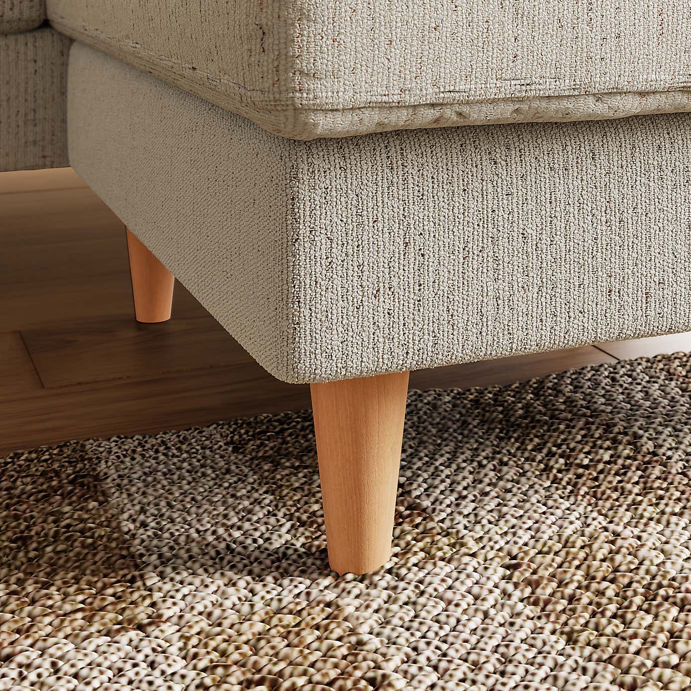 Zoe Boucle Fleck Corner Chaise Sofa