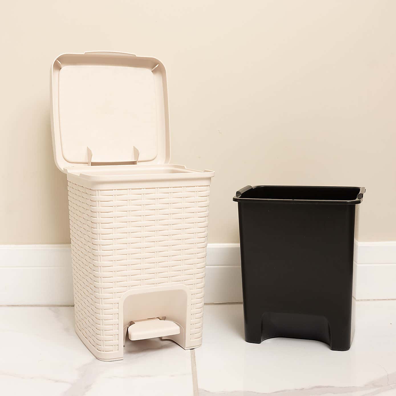 Addis Rattan Charcoal Pedal Bin