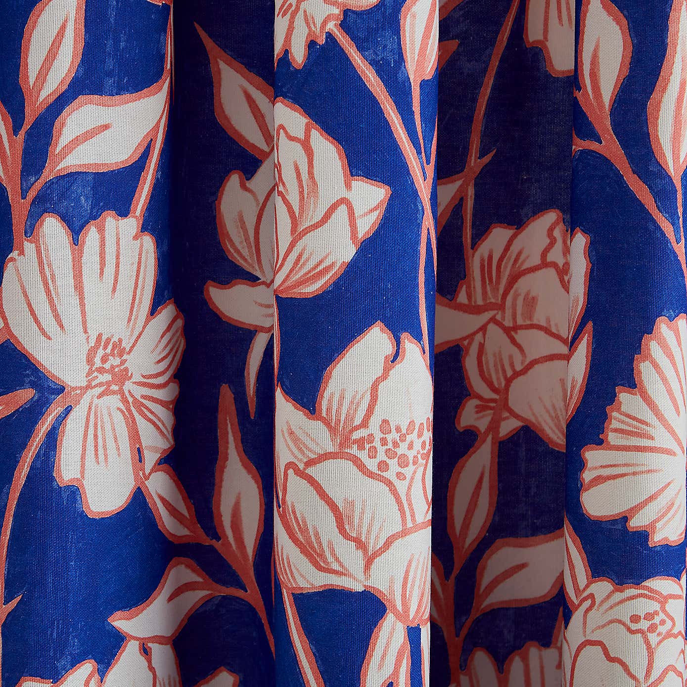 Sophie Robinson Tree Peony Pencil Pleat Single Curtain