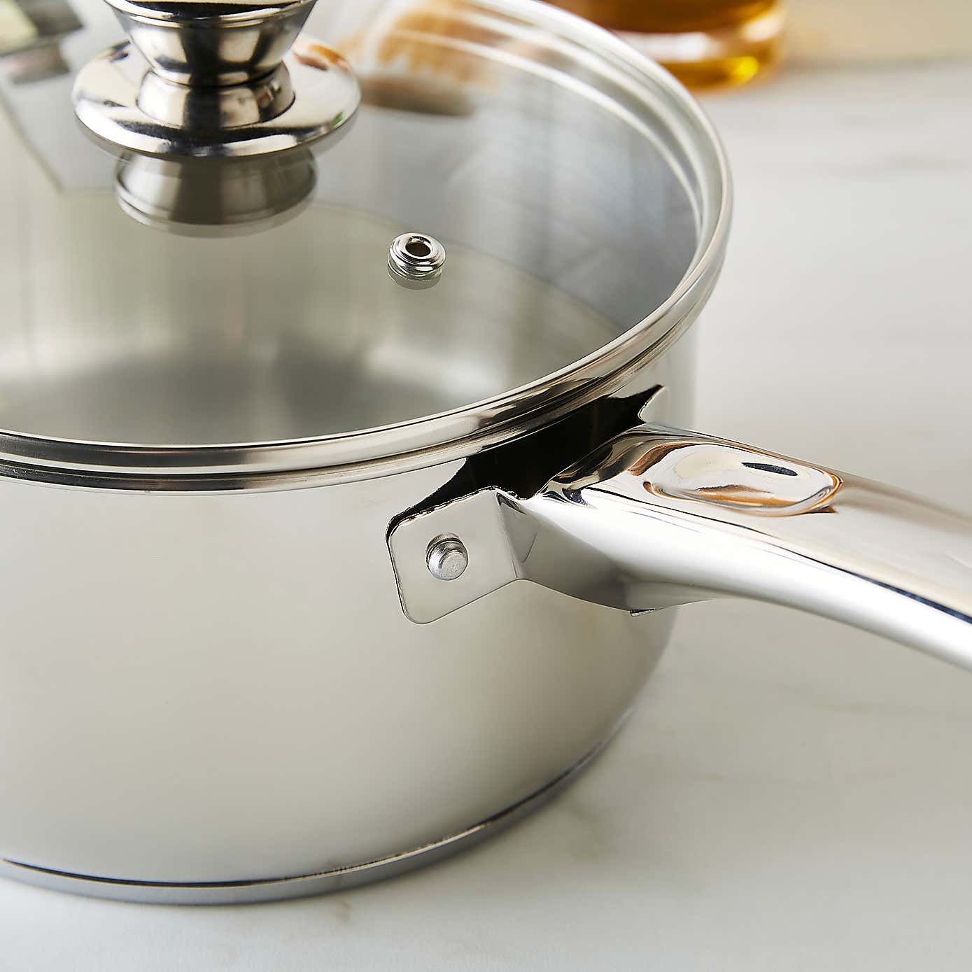 Essentials Stainless Steel Saucepan, 18cm