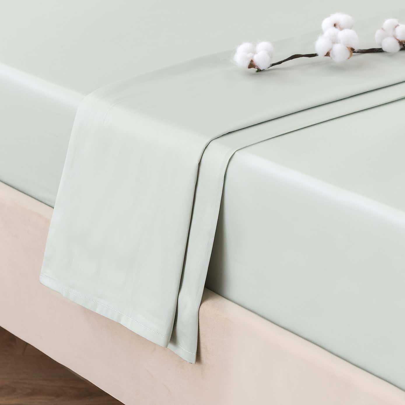 Dorma 300 Thread Count 100% Cotton Sateen Plain Flat Sheet