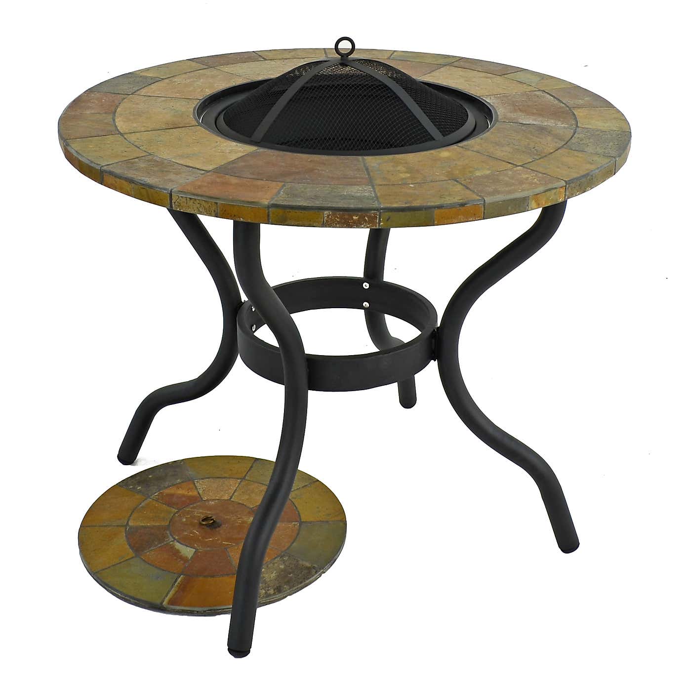 Bayfield Firepit 89cm Table with 4 Ascot Chairs Set