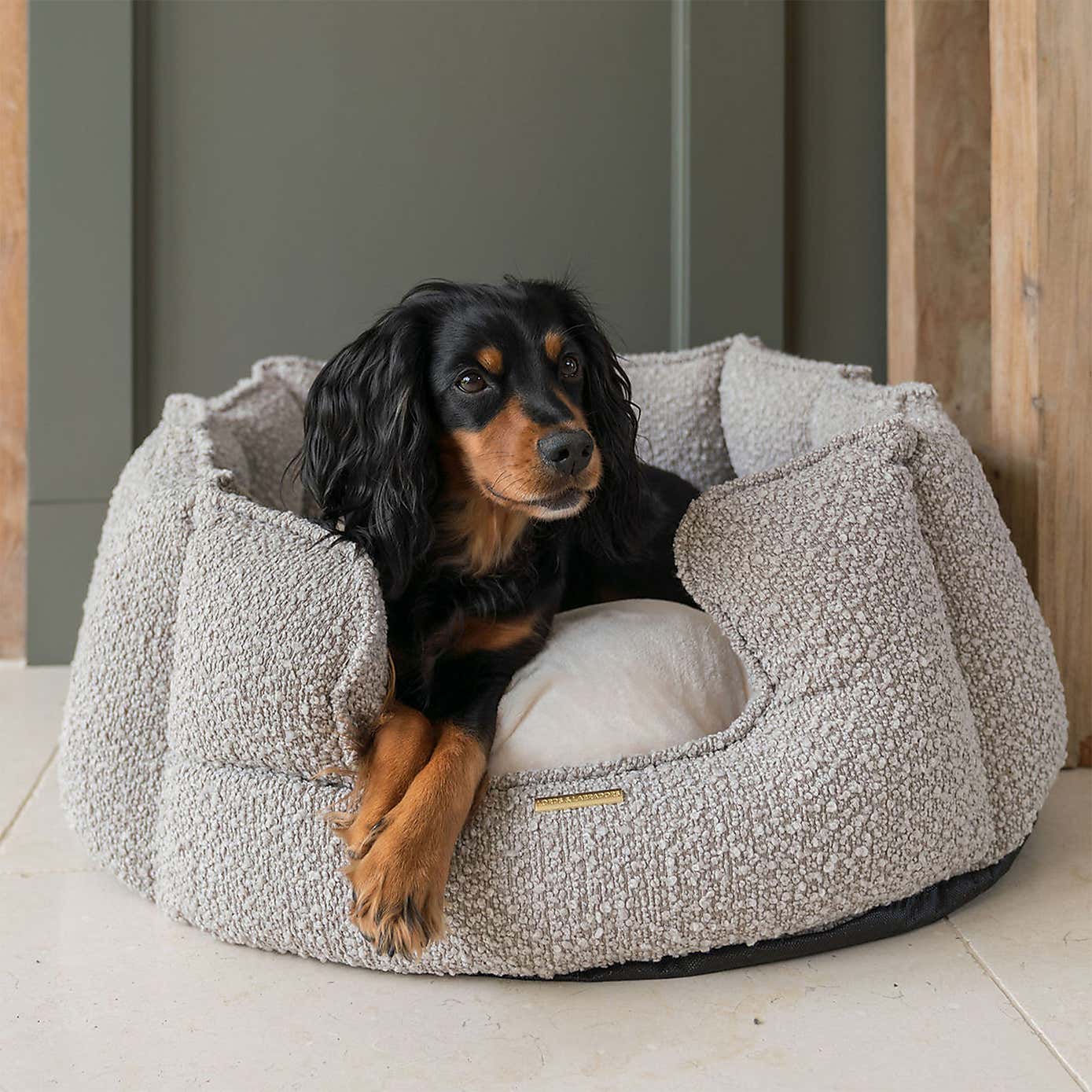 Lords and Labradors Boucle High Wall Dog Bed