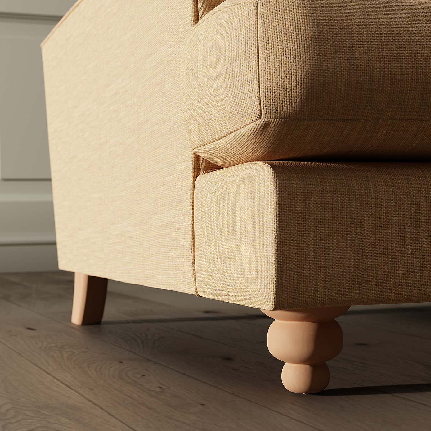 Martha Faux Linen 3 Seater Sofa Natural