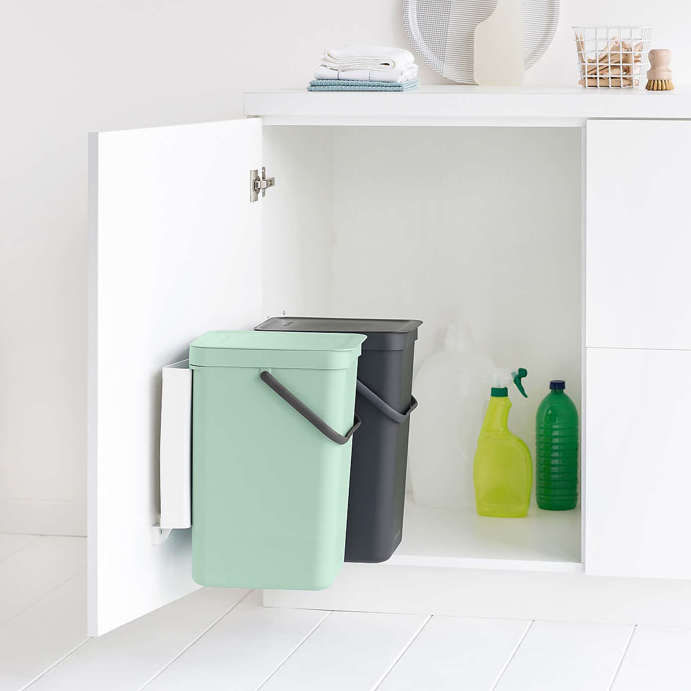 Brabantia Sort and Go Built in Bin 2 x 16L Jade Green Grey