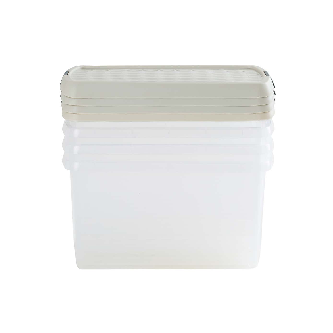 Wham Clip Pack of 4 Rectangle Storage Boxes With Lids