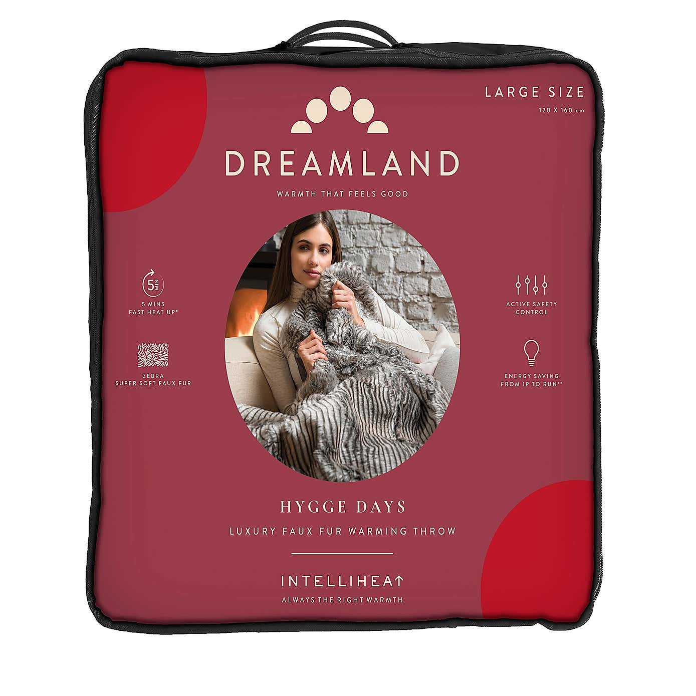 Dreamland IntelliHeat Zebra Throw