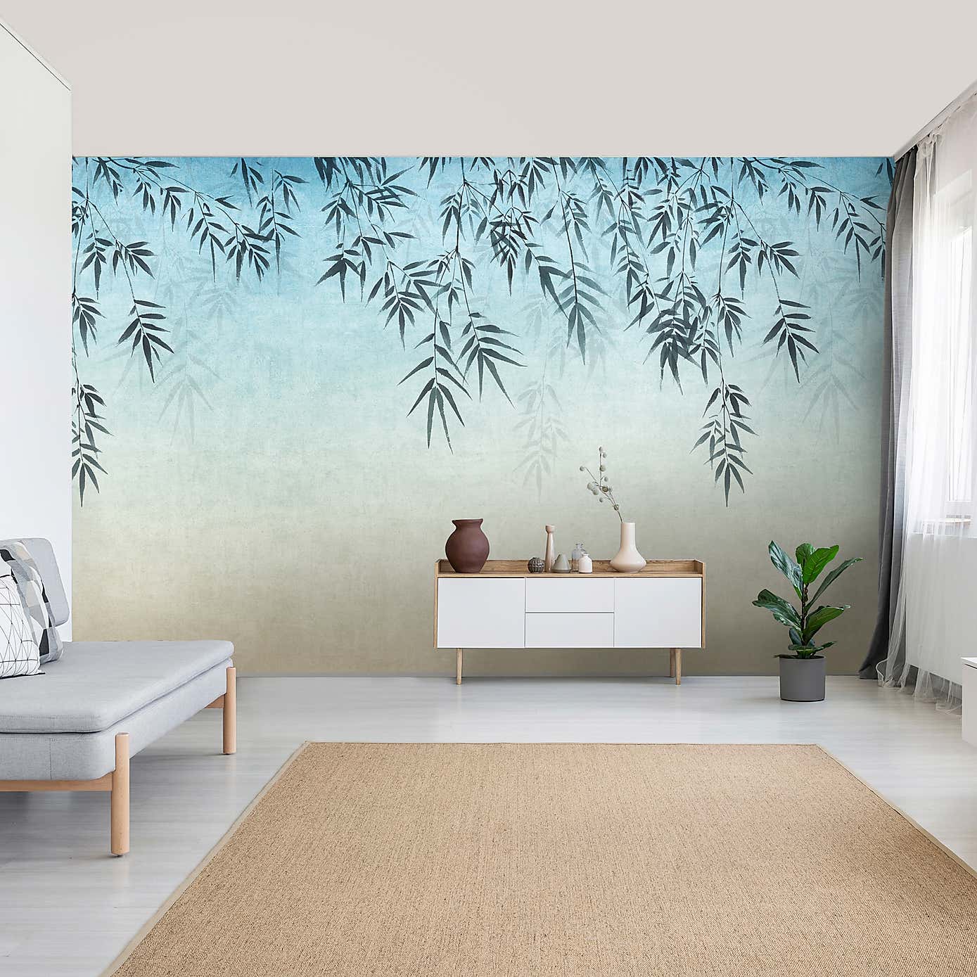 Ombre Leaf Mural