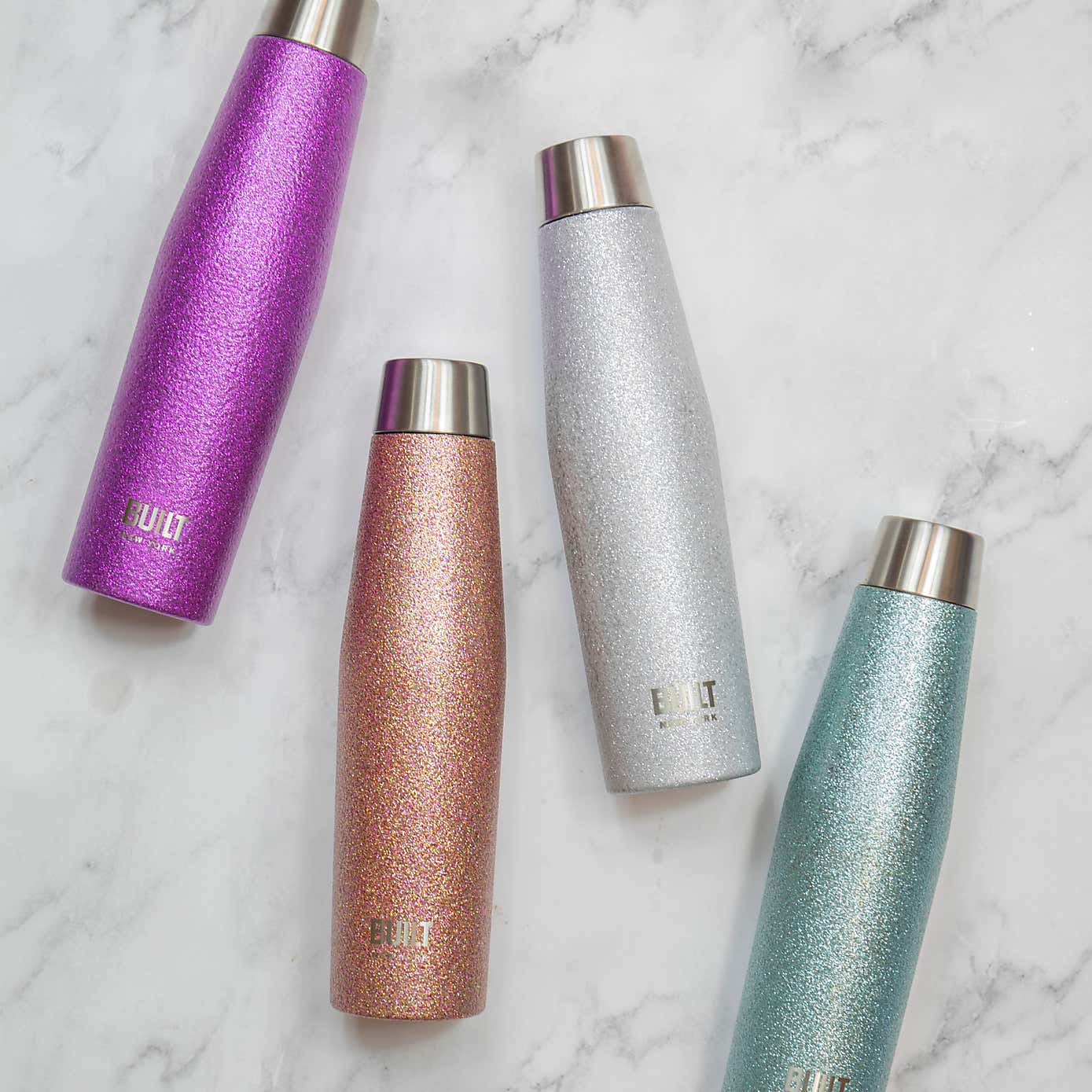 Built Stainless Steel Leakproof Insulated Glitter Water Bottle