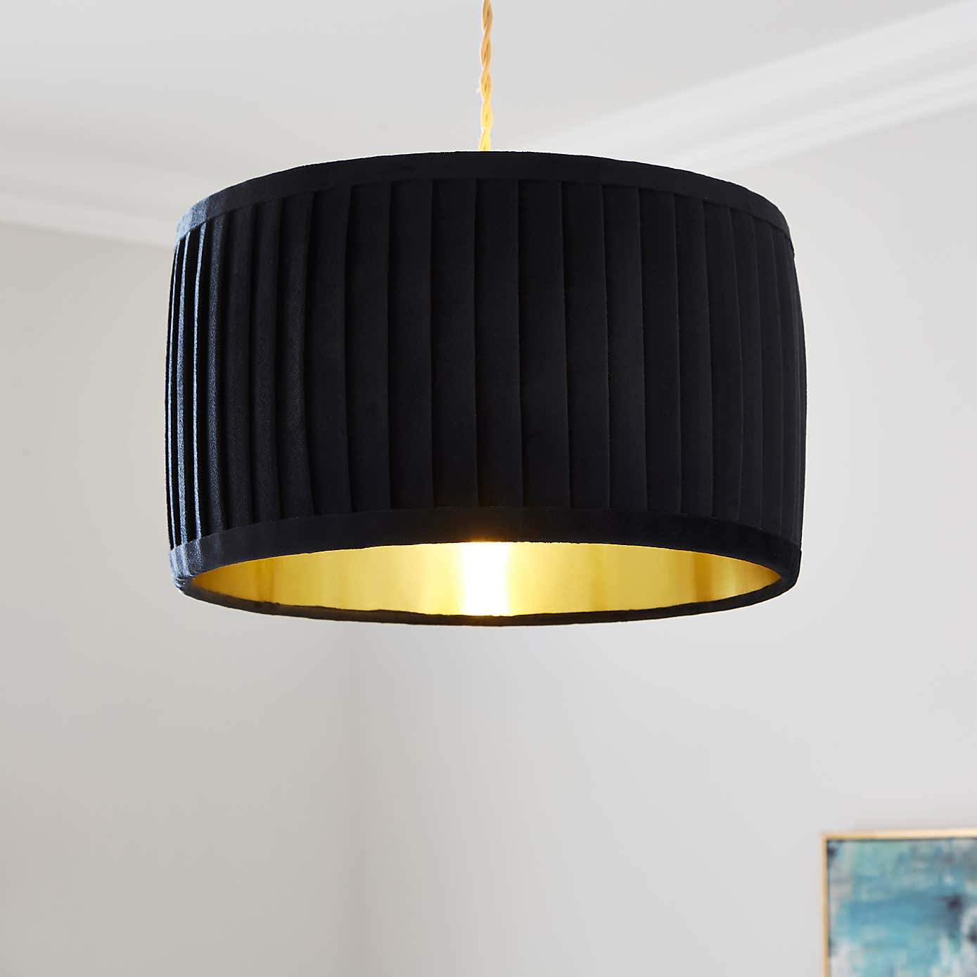 Sawyer Pleated Velvet Drum Lamp Shade