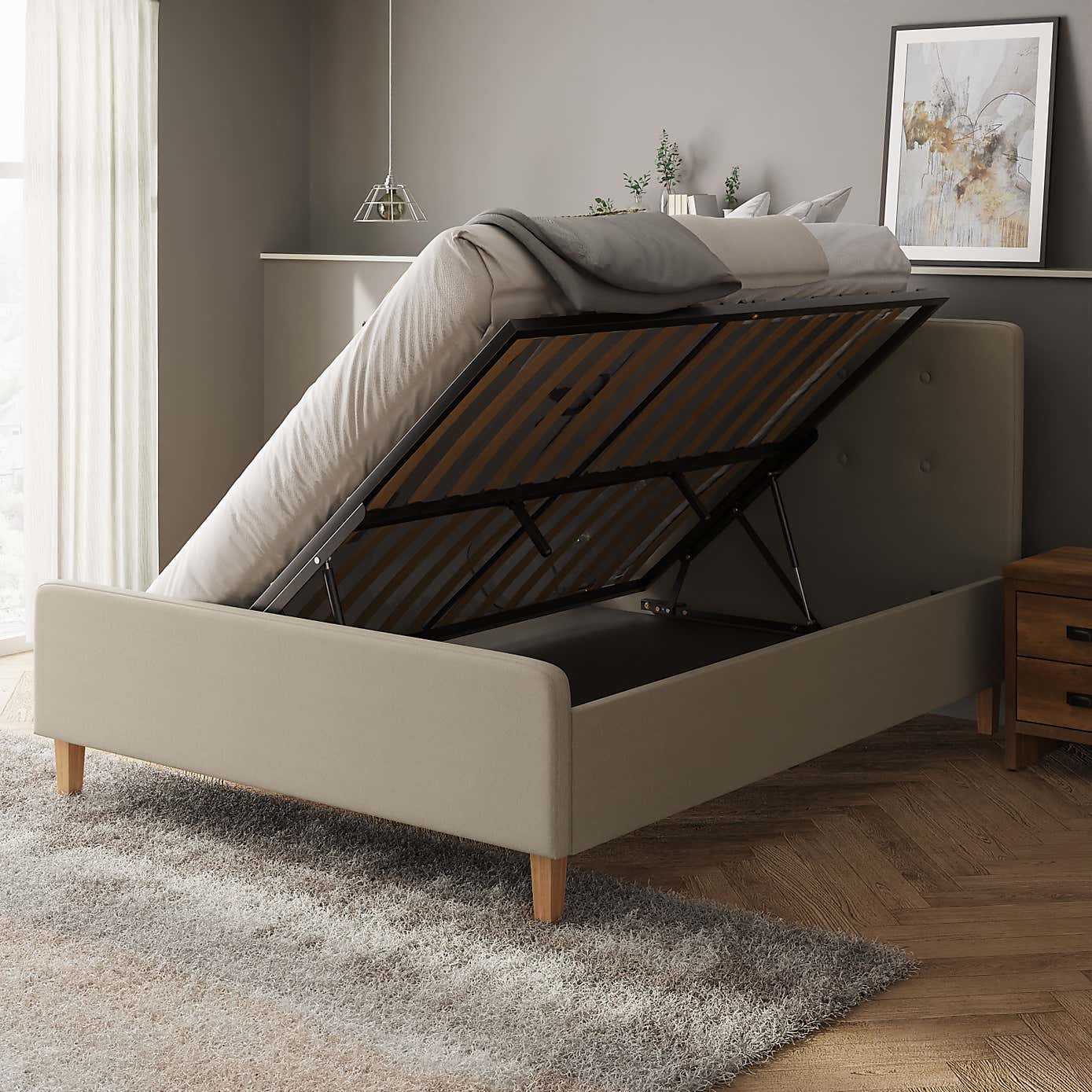 Ashbourne Fabric Ottoman Bed