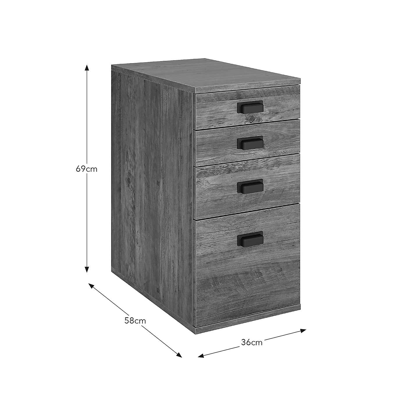 Fulton 4 Drawers Storage Unit, Pine