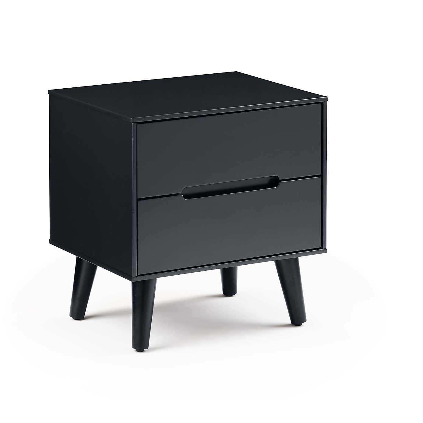 Cecil 2 Drawer Bedside, Anthracite
