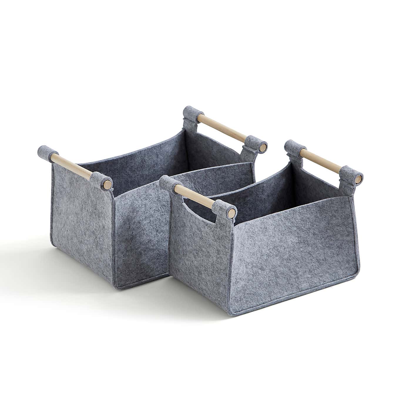 Set of 2 Felt Fabric Storage Box