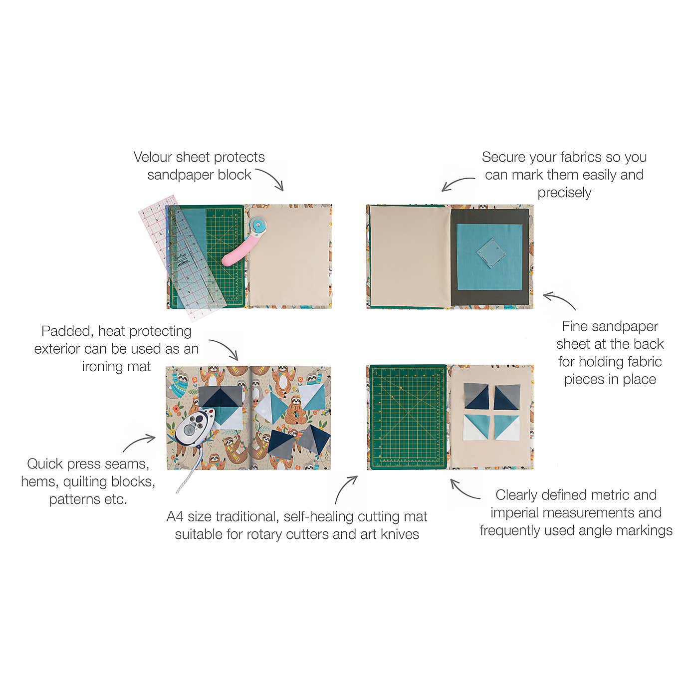 Quilters Multi Mat A4 30 x 24cm Sloth