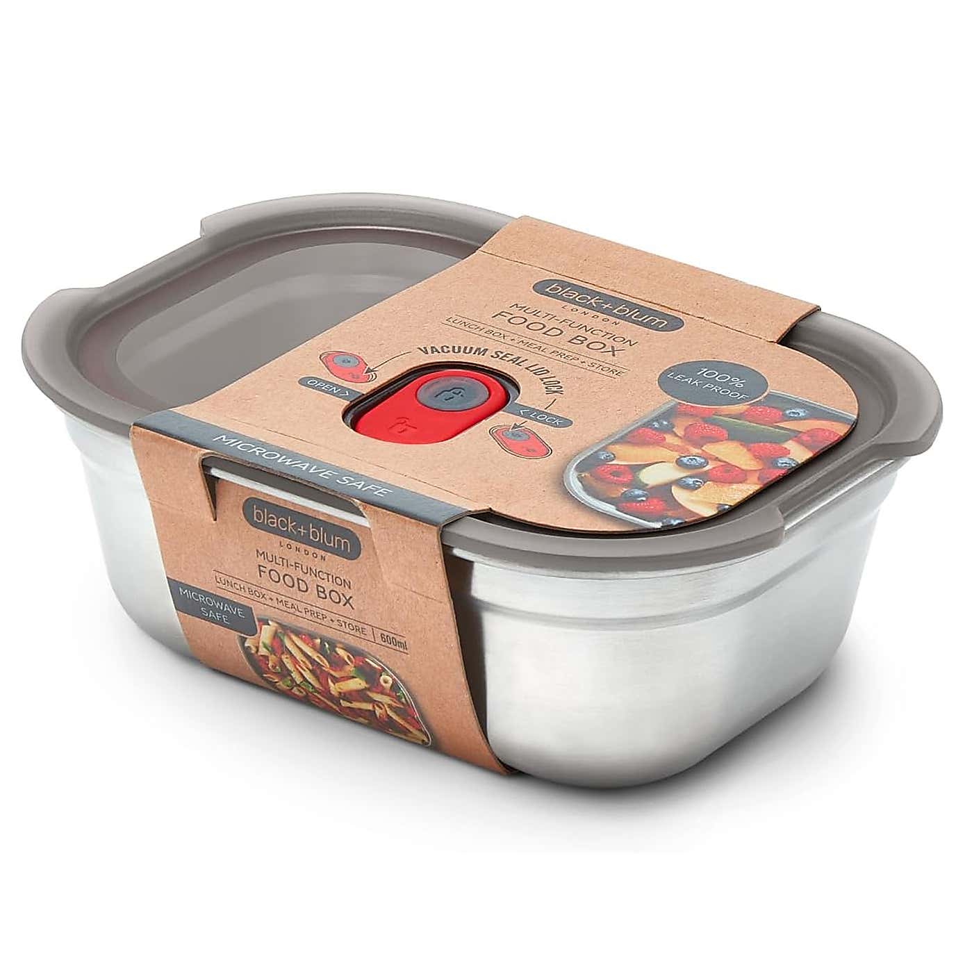 Black and Blum Steel Food Box