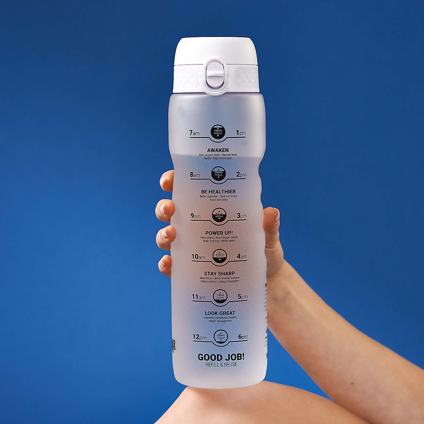 Ion8 Leak Proof Time to Drink Water Bottle, 1000ml