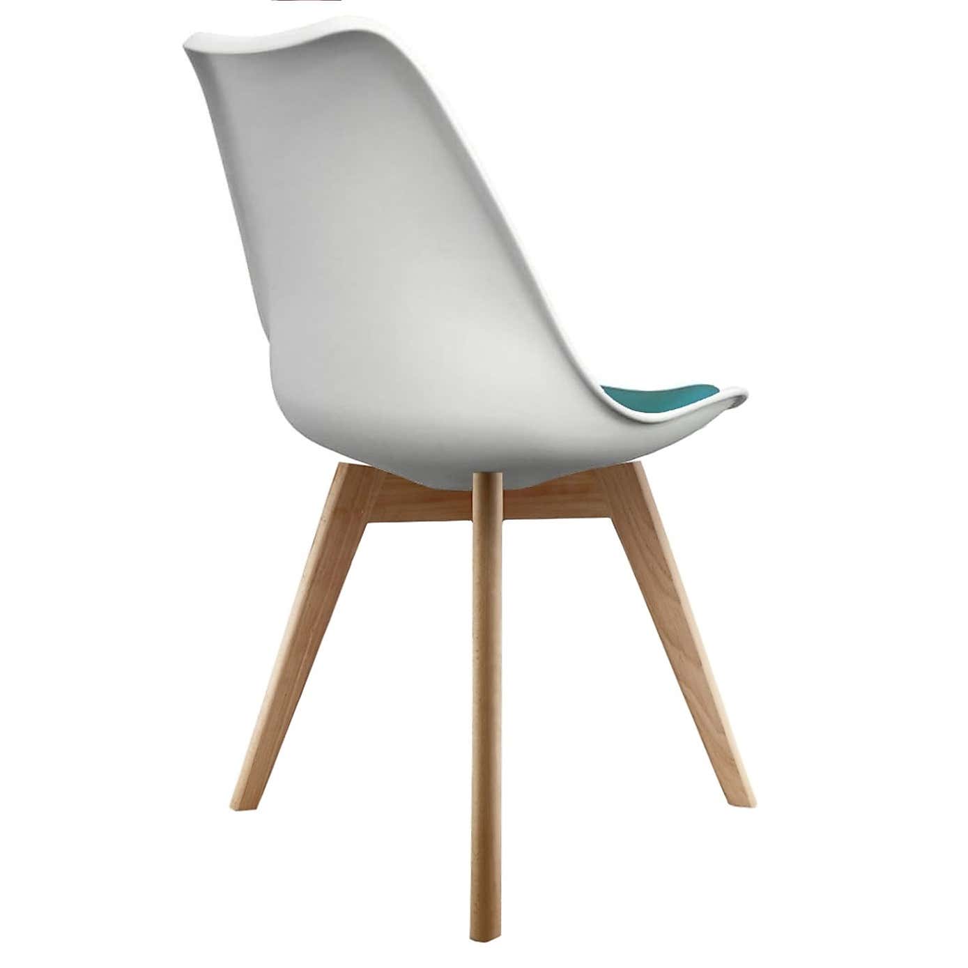 Fusion Living Soho White Plastic Dining Chair with Squared Legs