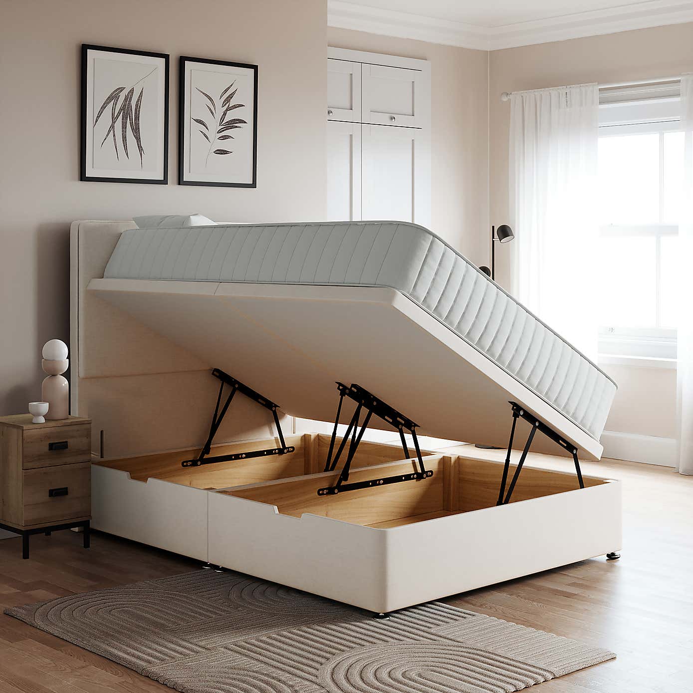 Linen Side Ottoman Base