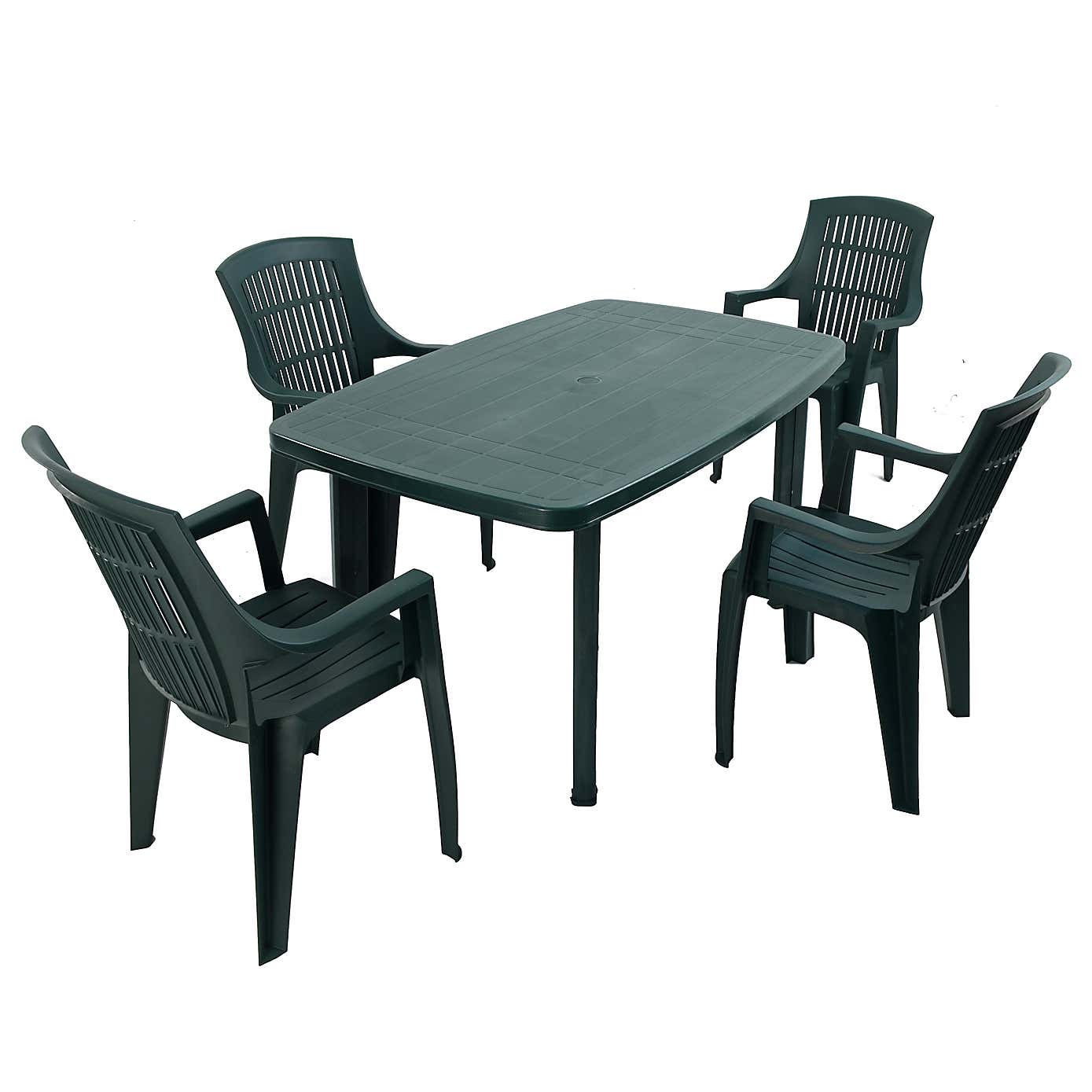 Trabella Aurora Rectangular Patio Table with 4 Bonnie Chairs