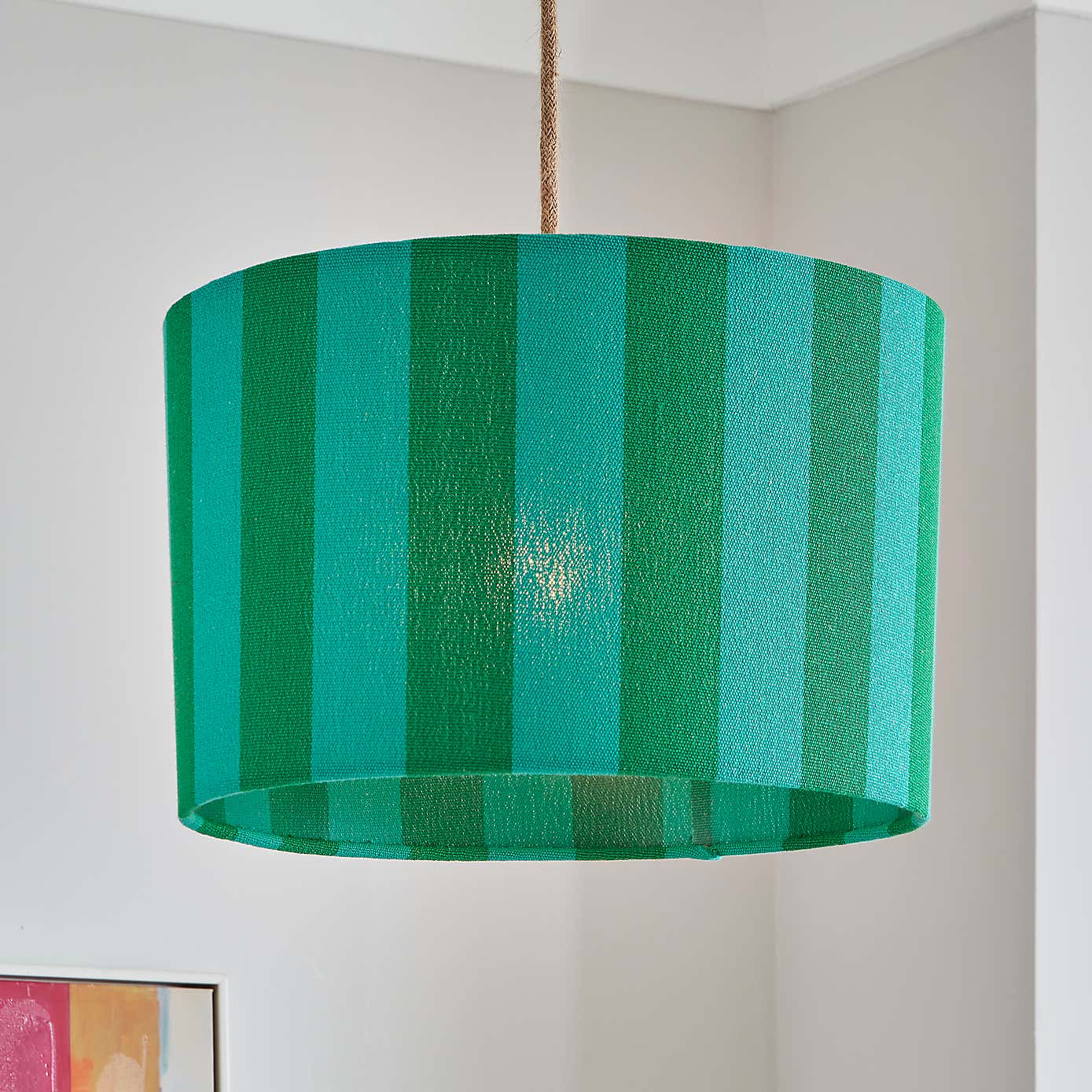 Beatrice Stripe Drum Lamp Shade