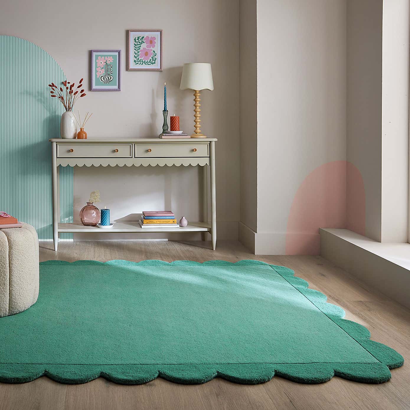 Milo Scallop Plain Wool Rug