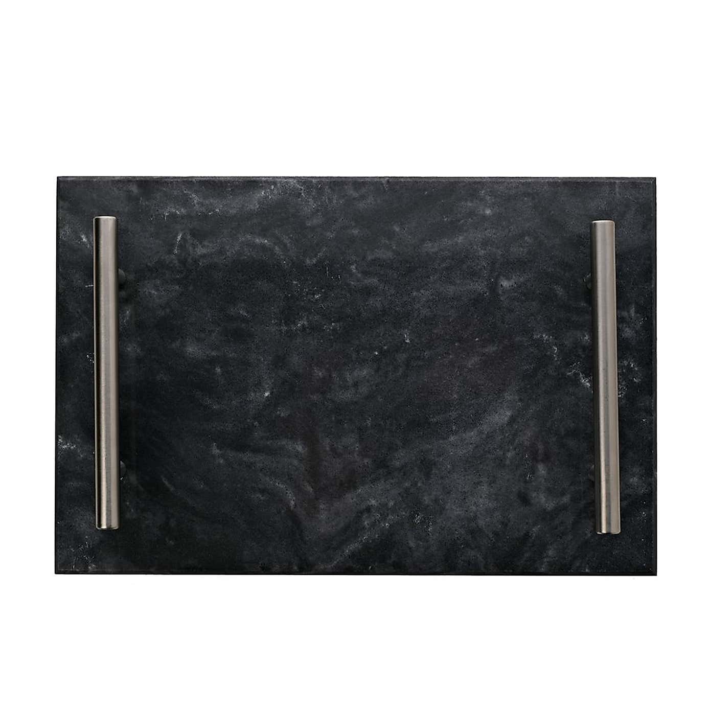 Hestia Marble Tray with Metal Handles