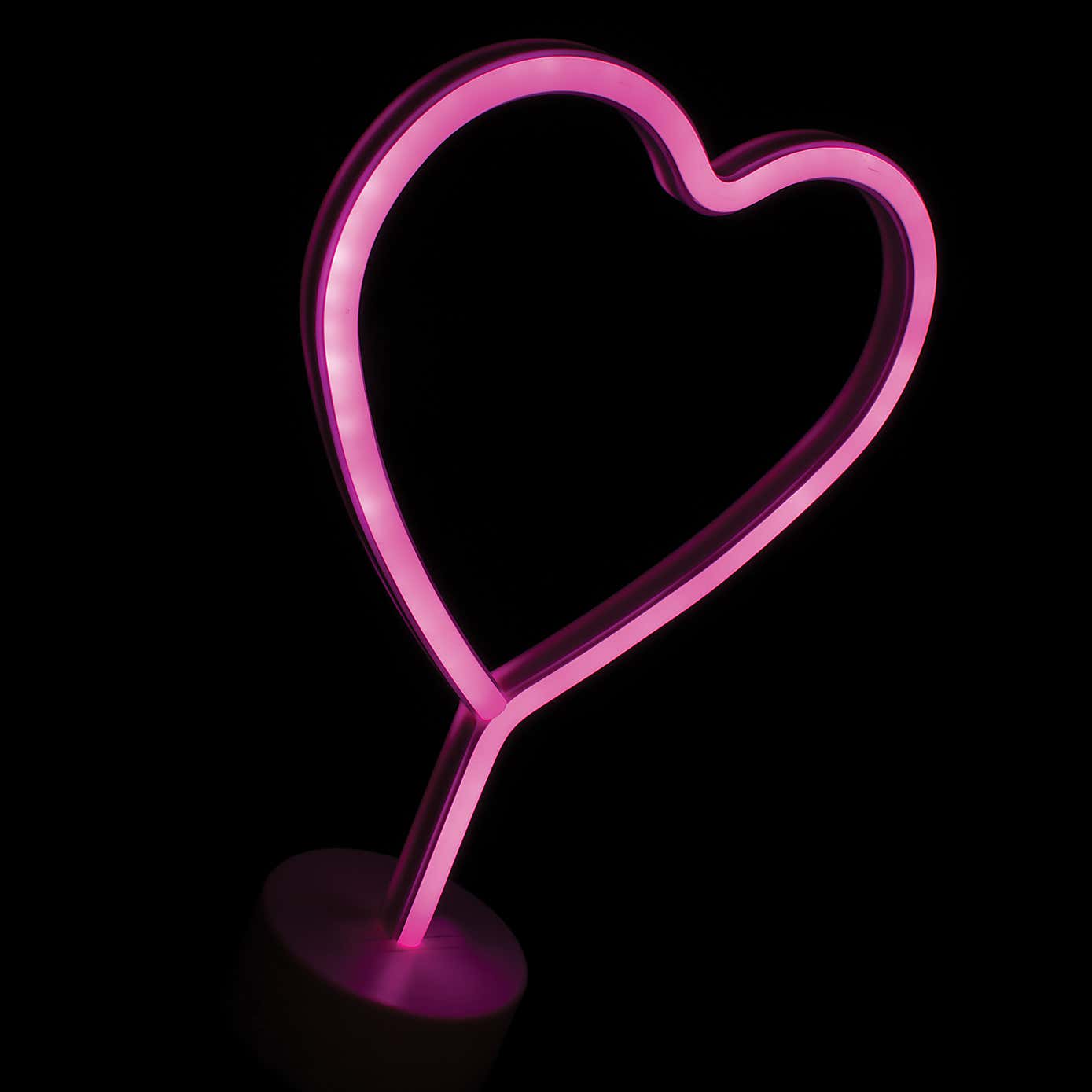 Pink Heart Neon Table Lamp