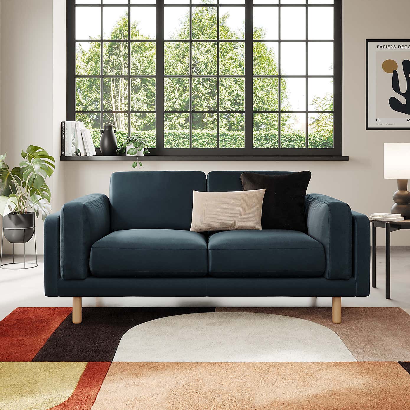 Newton Matte Plush Velvet 2 Seater Sofa