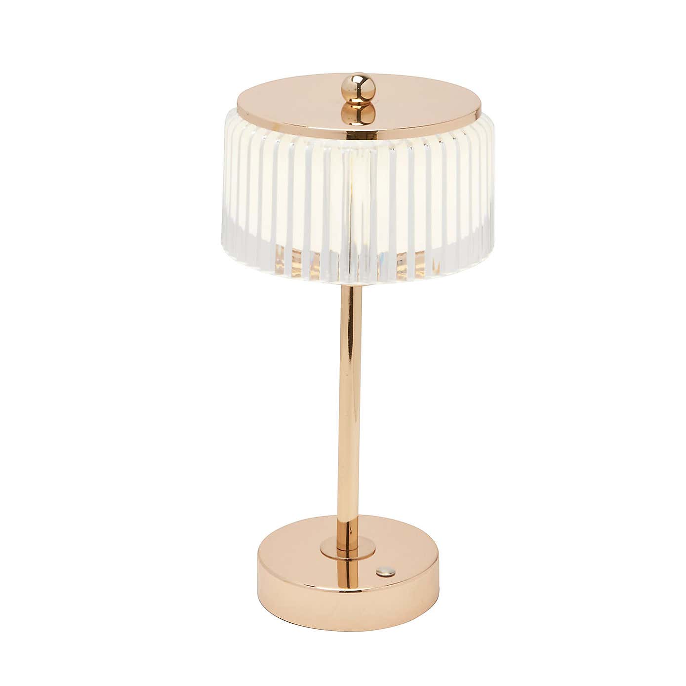 Hestia Gold Base Crystal Trim Rechargeable Colour Changing LED Touch Table Lamp