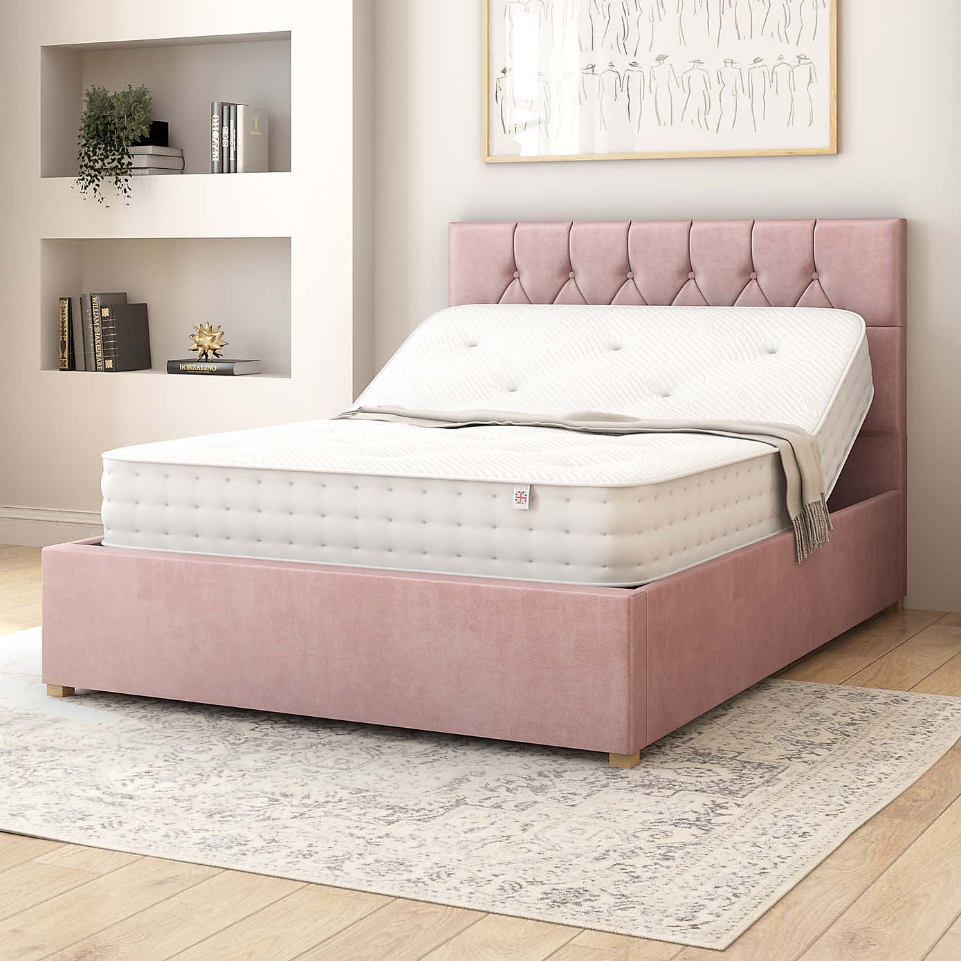 Olivier Plush Velvet Adjustable Bed