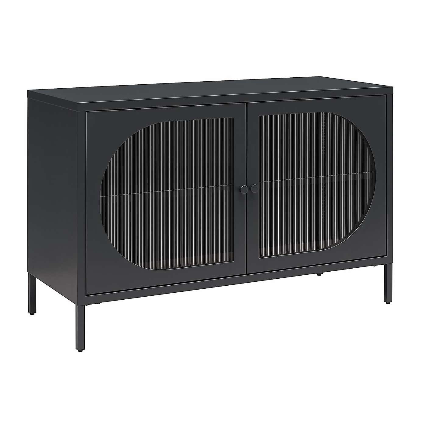 Luna Low Fluted Sideboard, Glass
