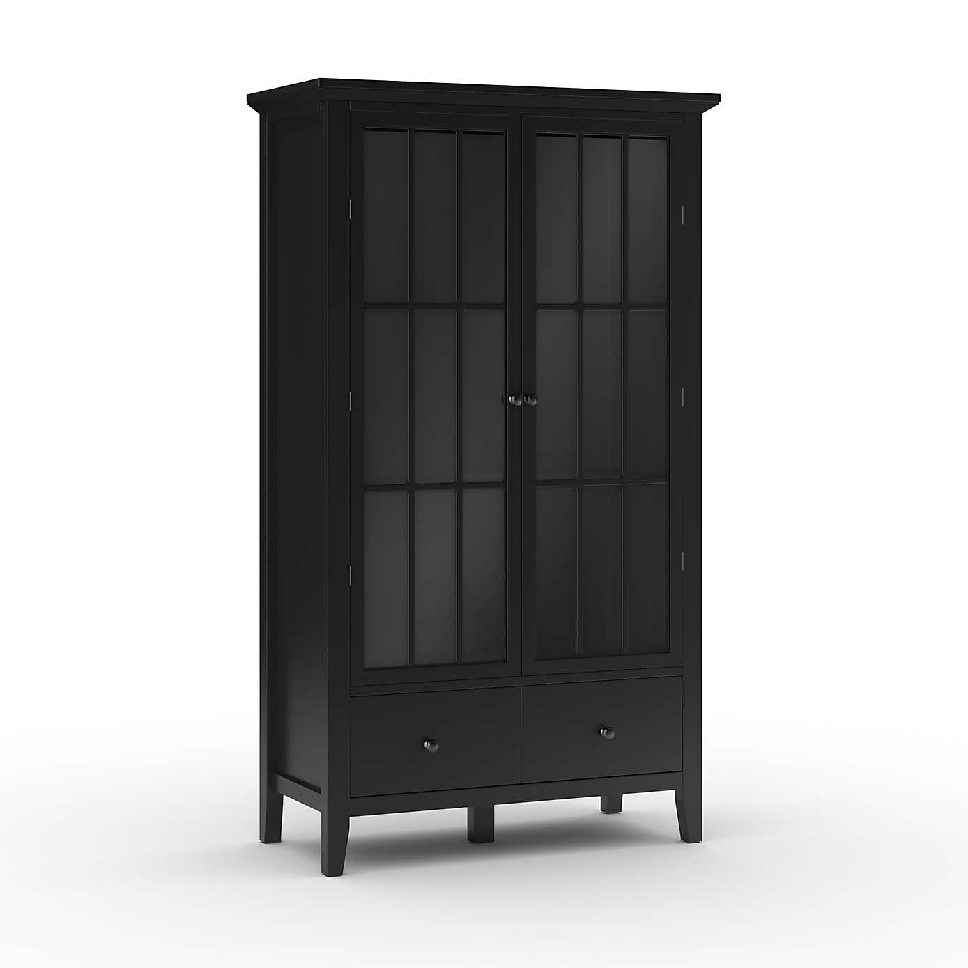 Lynton Glazed Display Cabinet, Black