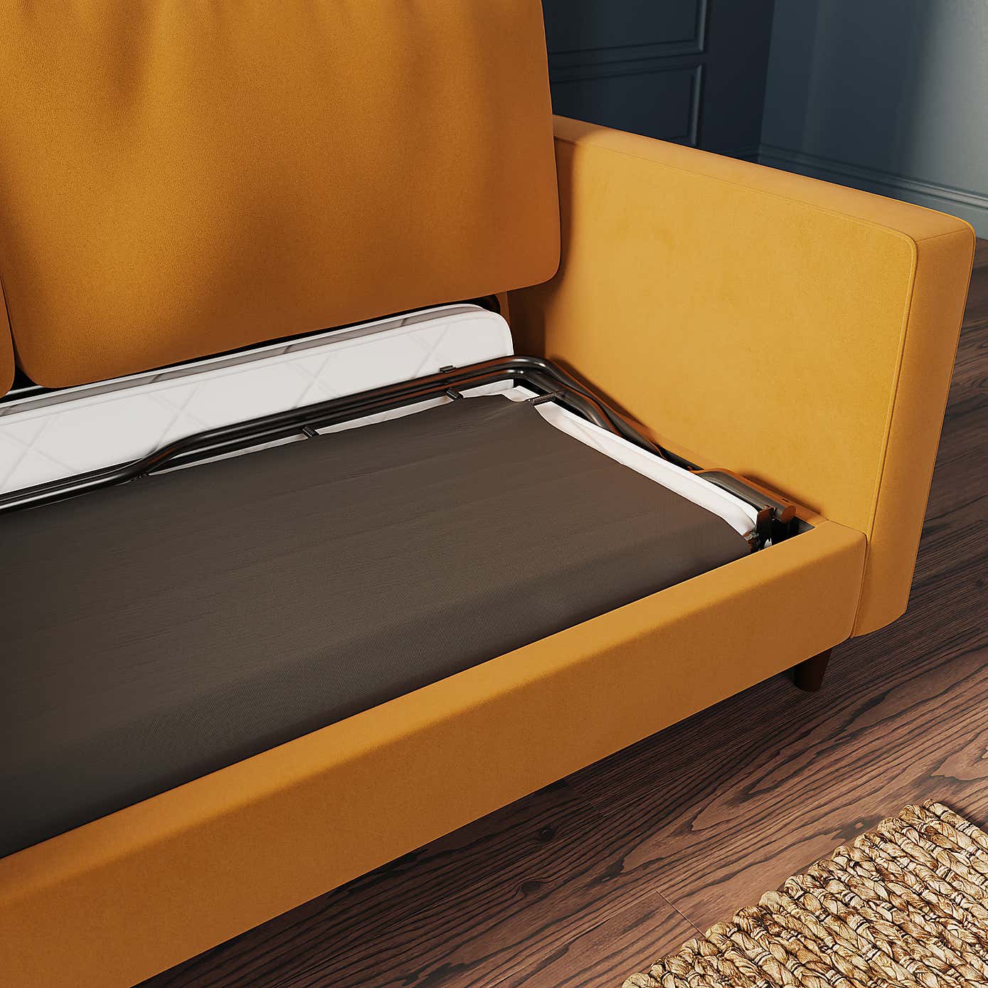 Zoe Velvet 3 Seater Double Sofa Bed