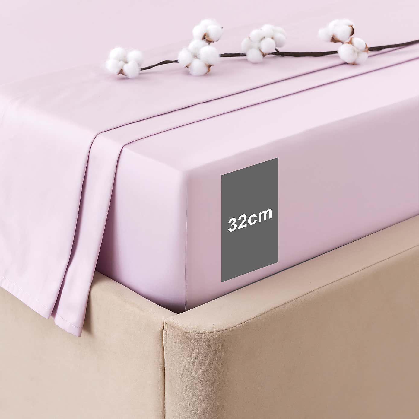 Dorma 300 Thread Count 100% Cotton Sateen Plain Fitted Sheet