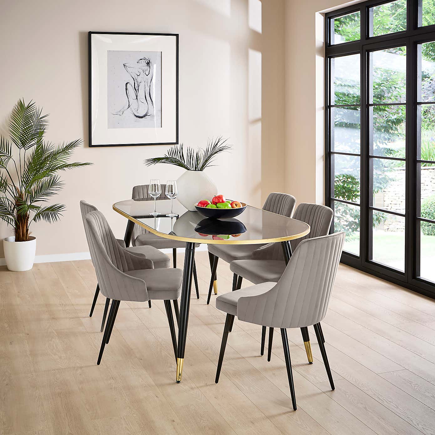 Shea Set of 2 Dining Chairs, Velvet