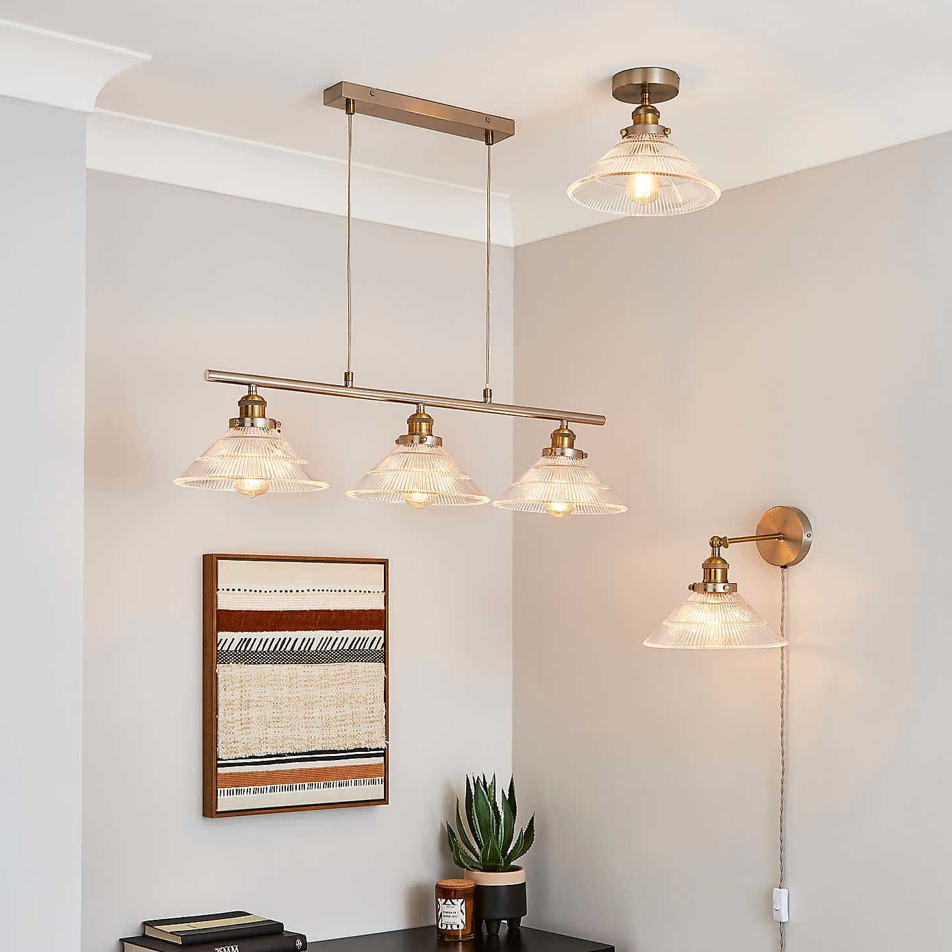 Logan Glass Plug In Easy Fit Wall Light