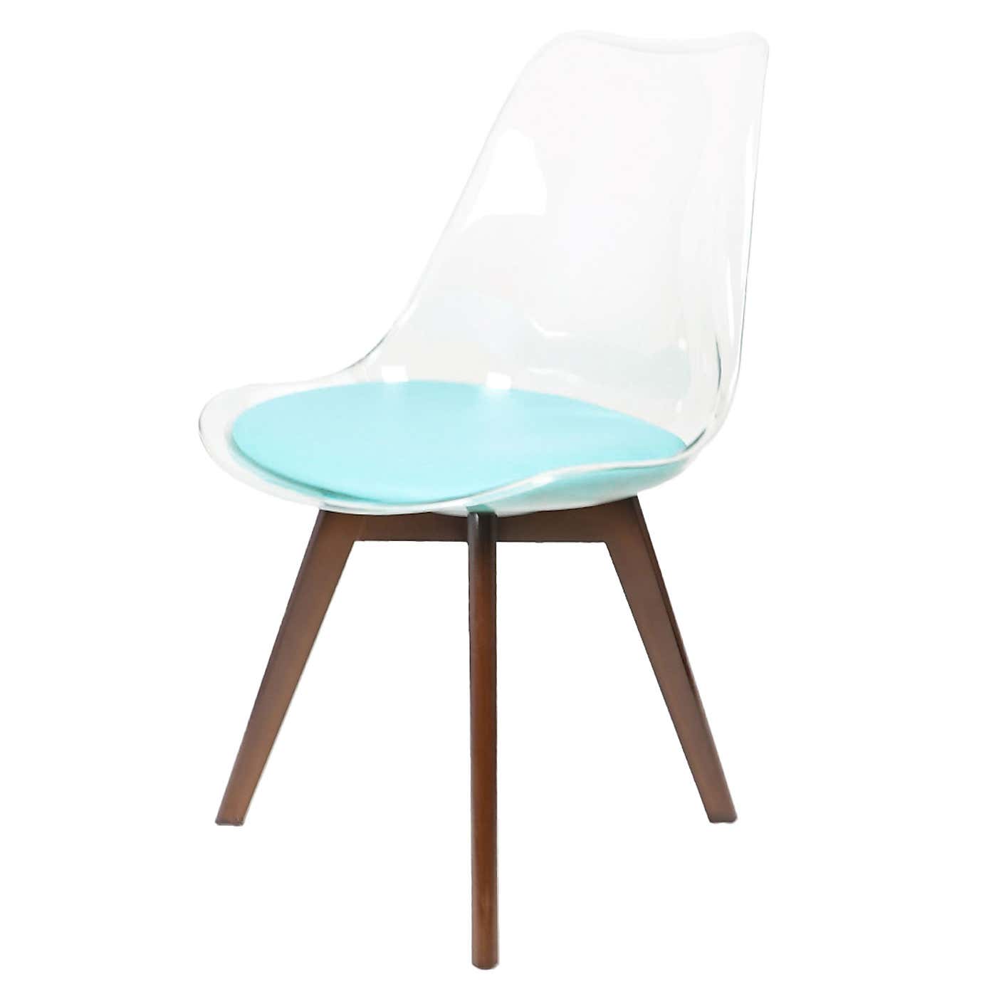 Fusion Living Soho Clear Plastic Dining Chair with Squared Legs