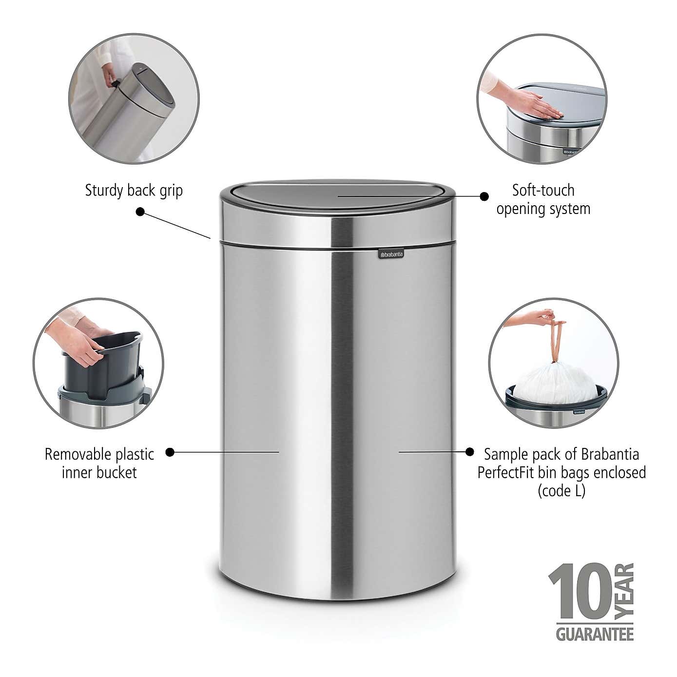 Brabantia 40L Touch New Bin