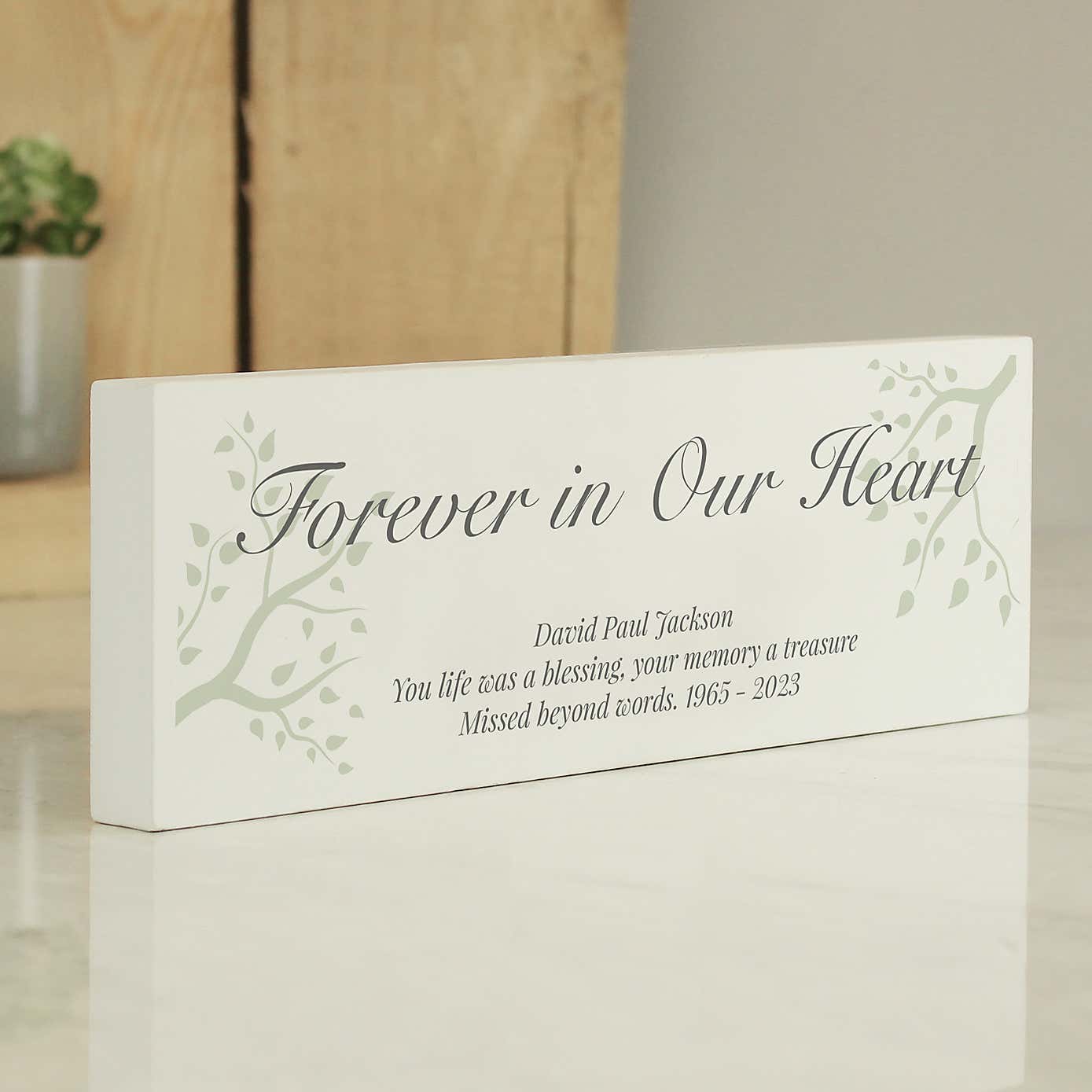 Personalised Branches Wooden Block Sign