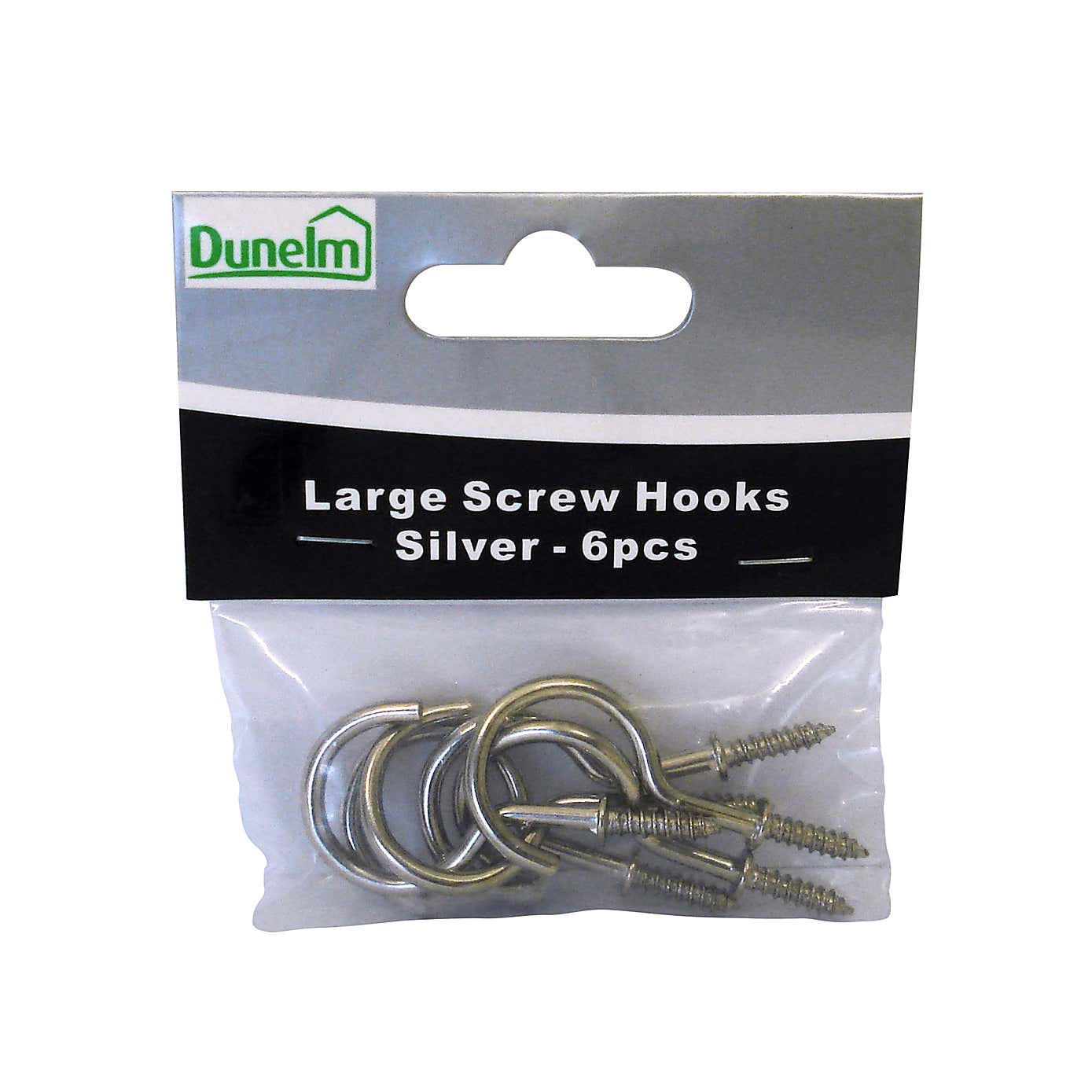 Large Silver Effect Screw Hooks